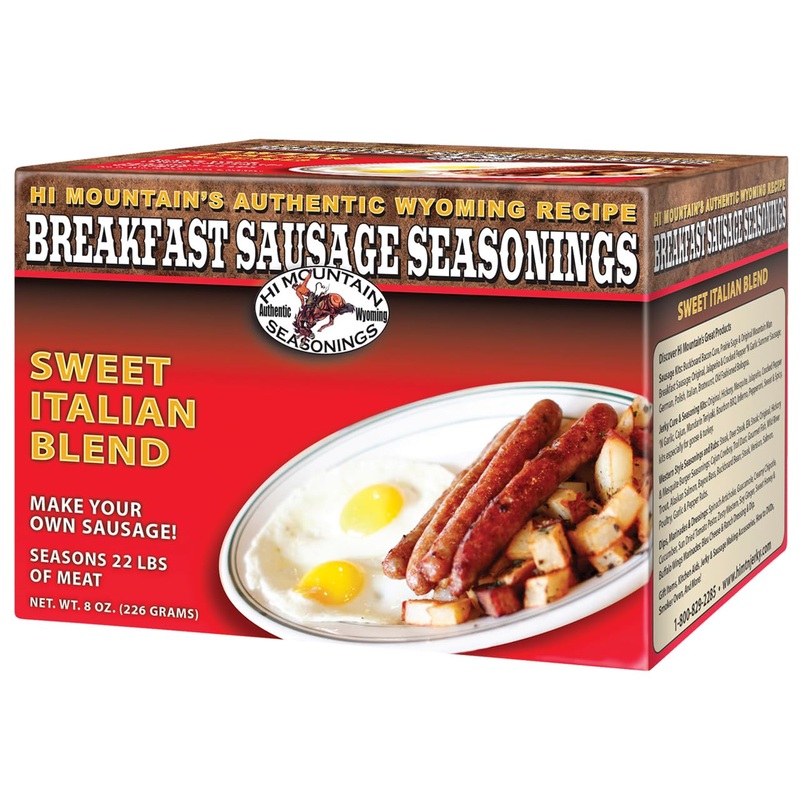 Hi Mountain Seasonings | Breakfast Sausage Seasoning Mix | Sweet Italian | Seasons Up To 22 Lbs Of Meat | Great For Pork, Veniso