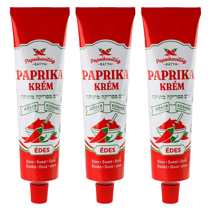 Hungarian Paprika Paste, Sweet (3X160G/5.6Oz) Certified Kosher, Imported From Hungary, Similar To Piros Arany