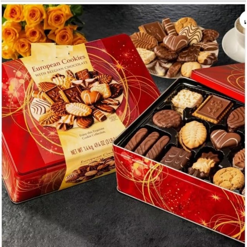 Kirkland Signature European Christmas Cookie Assortment with Belgian Chocolate, 49.4 Ounces - Perfect Holiday Treat by Maryse's Place