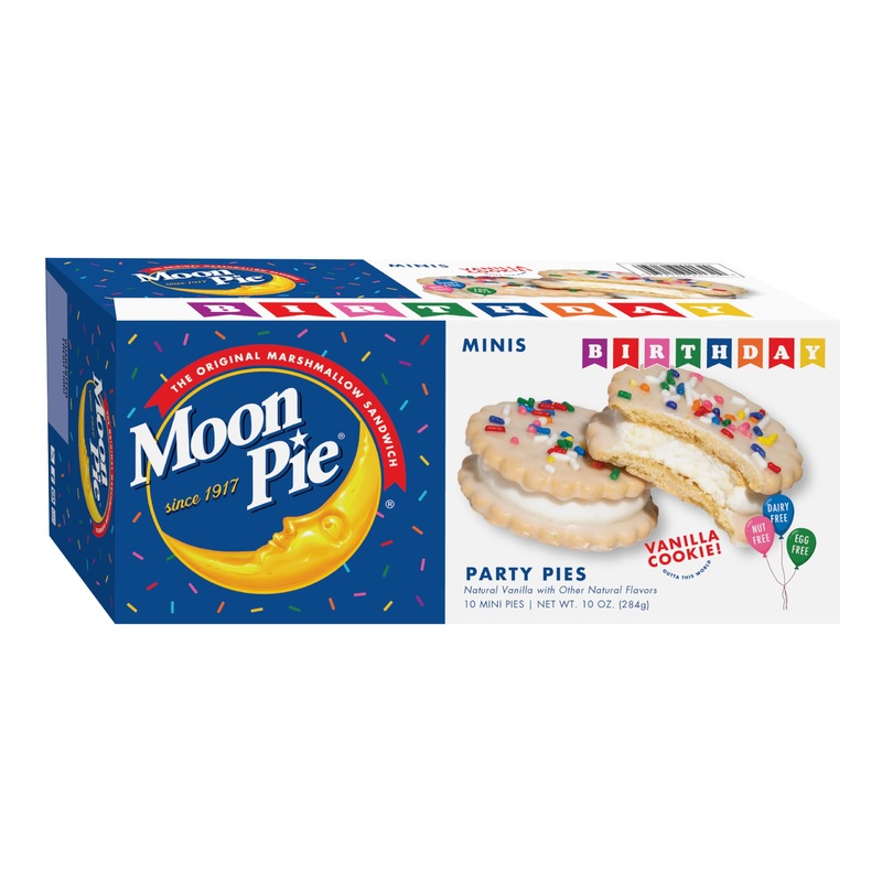 Moonpie Birthday Mini Party Pies, Vanilla Cookie, 10 Count, 10 Oz, Dairy Free