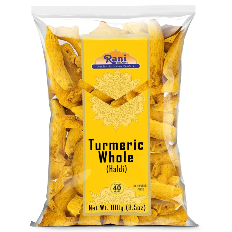 Rani Turmeric (Haldi) Root Whole Spice, Dried 3.5Oz (100G) ~ All Natural | 100% Pure | Vegan | Gluten Friendly | Non-Gmo | Koshe