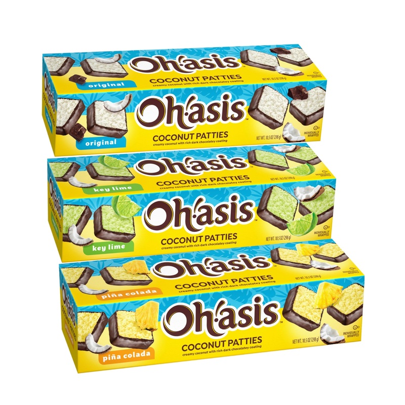Coconut Patties, Chocolate, Oh Asis! Anastasia Coconut Patties Original, Key Lime Patties And Pina Colada Patties, (3 Count) 10O