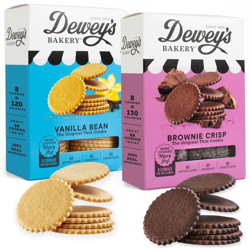 Dewey'S Bakery Brownie & Vanilla Moravian Style Cookie Thin Variety Pack, Bakery Fresh With Real Simple Ingredients, Low Calorie