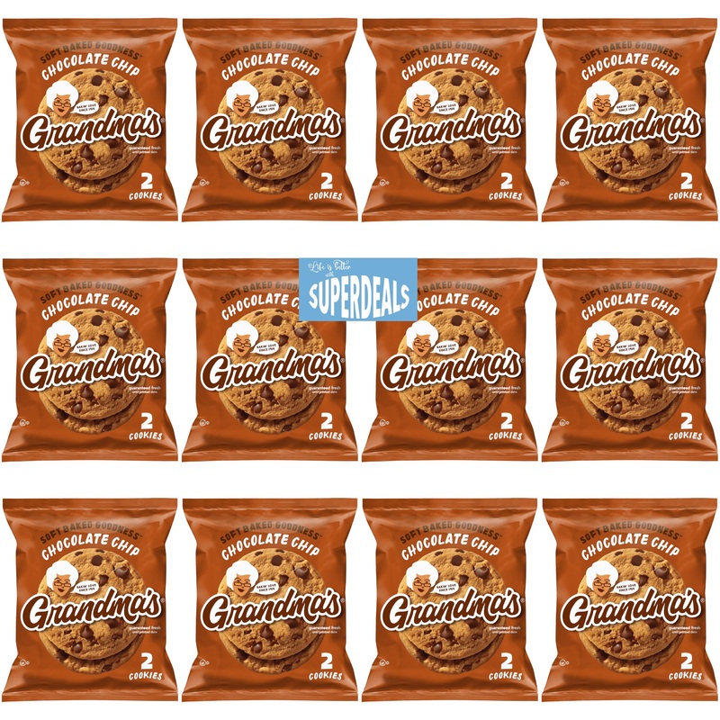 Grandma'S Cookies, Chocolate Chip, (Pack Of 12) Bundled By Superdeals, 2.50 Oz Bag, With Mystery Gift