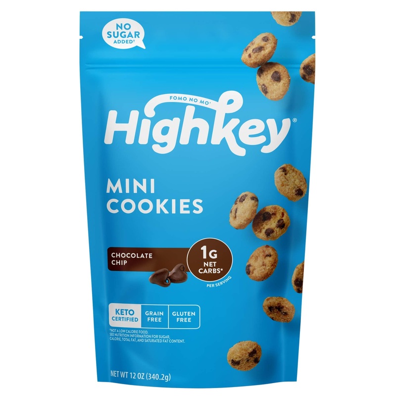 HIGHKEY Mini Cookies, 12 OZ - Delicious Low Carb Snack, Keto-Friendly Treat, Gluten-Free, Perfect for On-the-Go Indulgence