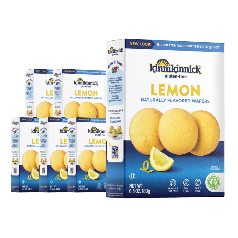 Kinnikinnick - Lemon Wafers - Gluten Free, Allergy Friendly Cookies - 6.3 Oz. Boxes - 6 Pack