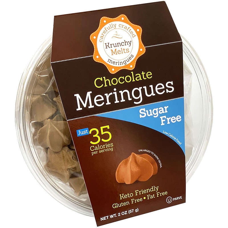 Krunchy Melts - Sugar Free Meringues - Chocolate Flavor - 2 Oz Tub