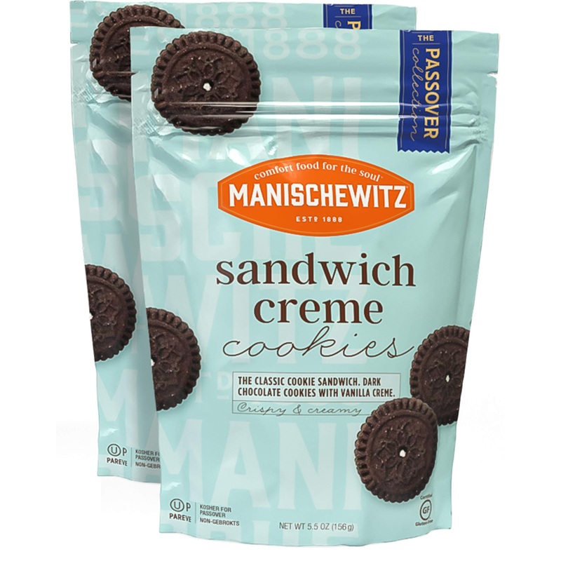 Manischewitz Grain Free Gluten Free Sandwich Cookies, 5.5Oz (2 Pack) Dairy Free Creme Filled Duplex Cookies, Tastes Like The Rea