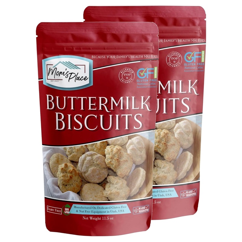 Mom'S Place Gluten-Free Buttermilk Biscuit Mix (2-Pack), Dairy Free & Easy To Prepare, Nut And Soy Free, Non-Gmo, Makes 8-9 Fluf