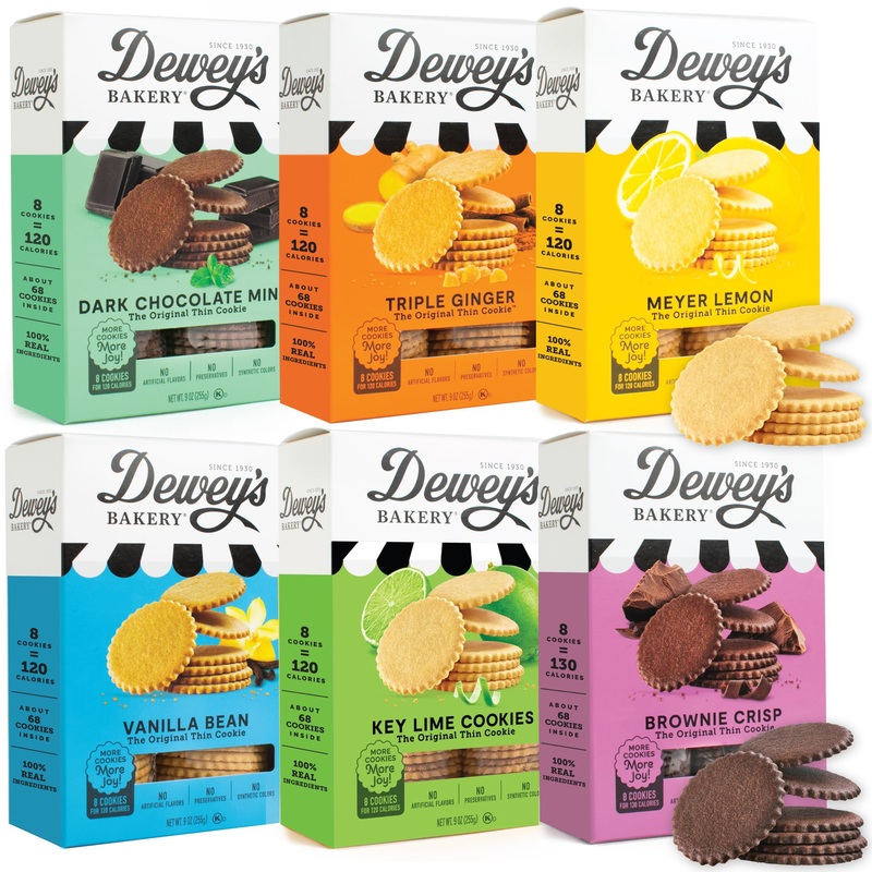 New! Dewey'S Bakery Complete Cookie Collection | Meyer Lemon, Brownie Crisp, Triple Ginger, Vanilla Bean, Dark Chocolate Mint Co