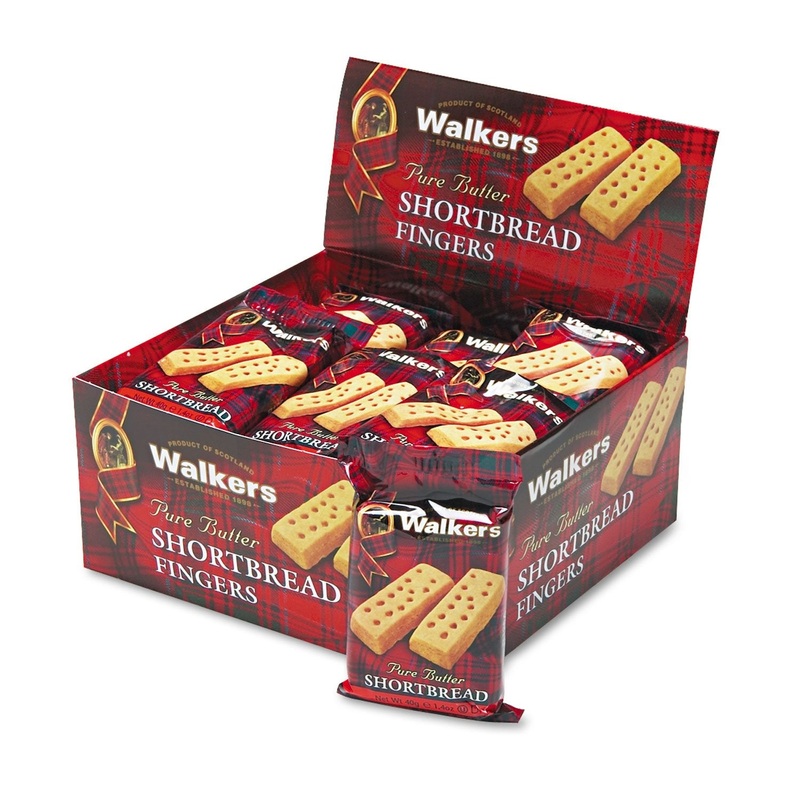 Walkers W116 Shortbread Cookies, 2/Pack, 24 Packs/Box