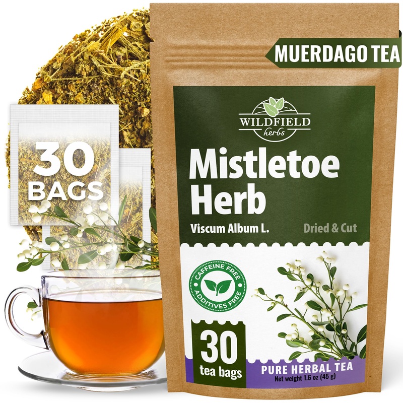 30 Bags Dried Mistletoe Herb Tea (Viscum) - 30 Count 1.5G Tea Bags Mistletoe Herb Muerdago