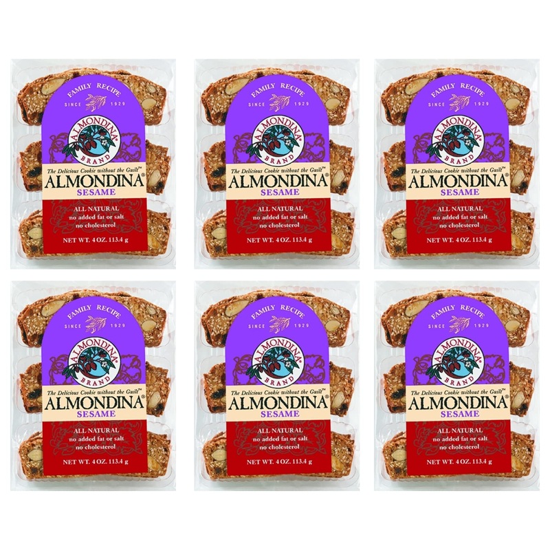 Almondina Almond Cookies, Sesame Flavor, Roasted Almonds With Sesame, Non-Dairy And Kosher Thin Cookies, Toasted With Natural In