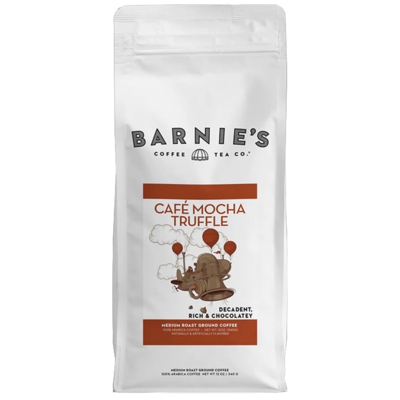 Barnie'S Coffee Tea Co. Ground Decadent And Rich Chocolate Flavor Medium Roasted Arabica Beans Sugar Free And Nut Free 12 Oz Bag