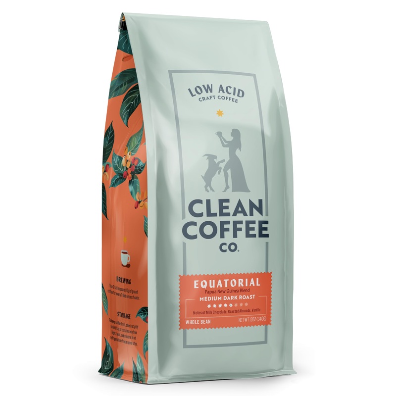 Clean Coffee Co. - Low Acid Medium-Dark Roast, Tested For Molds And Toxins, Papua New Guinea Blend, Notes Of Milk Chocolate And