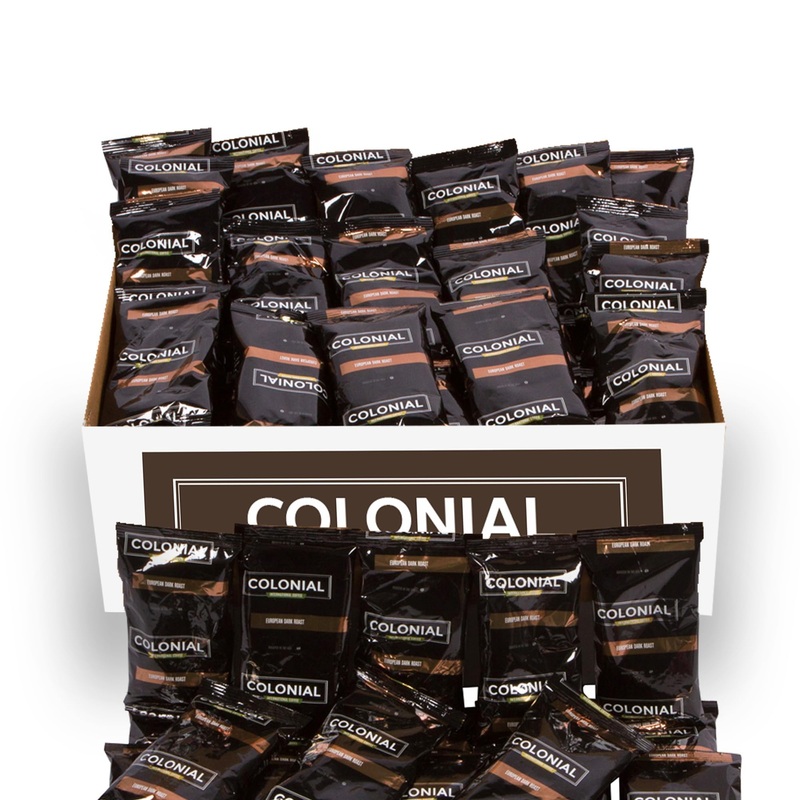 Colonial Coffee Packets, Pre Ground Coffee Packs, European Dark Roast Coffee, Bulk Single Pot Bags For Drip Coffee Makers, (2.5