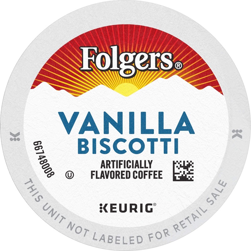 Folgers Vanilla Biscotti Flavored Coffee - 96 Keurig K-Cup Pods, 24 Count (Pack of 4) - Rich & Aromatic Brew