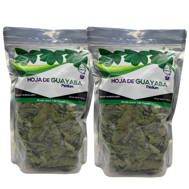 Guava Leaves, Quiere Te, 5.3 Oz (150 Grams), 2 Pack, Up To 200 Cups, Dried Whole Guava Leaves, Psidium Guajava, Loose Leaf Tea,