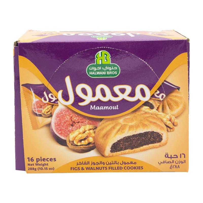 Halwani Bros Maamoul Fig & Walnut Filled Cookies 16 Pieces 10.15 Oz
