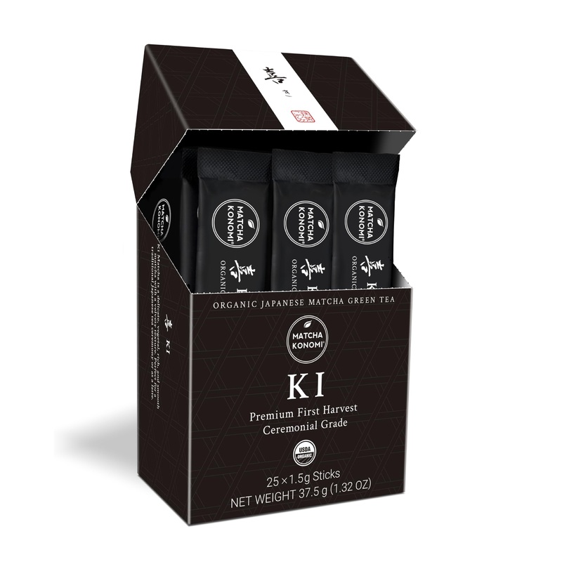 Ki Matcha (25 X 1.5G Sticks) - Organic Premium Ceremonial Japanese Matcha Green Tea Powder - First Harvest, Radiation Free, No A