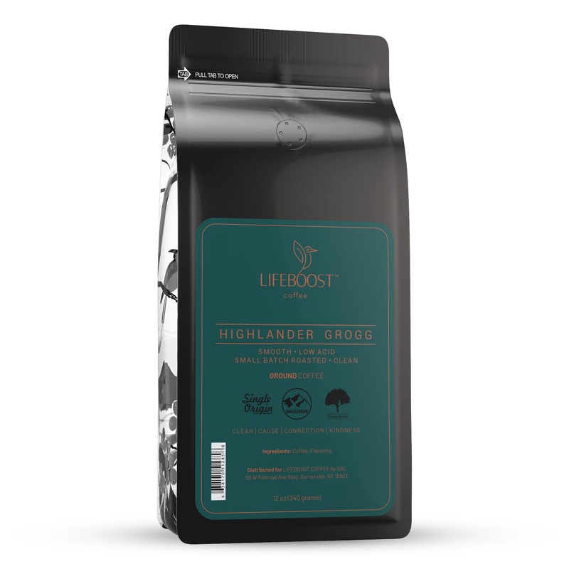 Lifeboost Highlander Grogg Coffee Ground - Low Acid Single Origin Flavored Coffee - Non-Gmo Highlander Grogg Ground Coffee Third