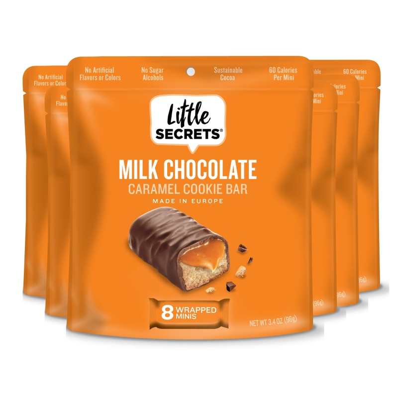 Little Secrets Milk Chocolate Caramel Cookie Bars | 48 Minis | Made In Europe | Nothing Artificial & No Sugar Alcohols | Sustain