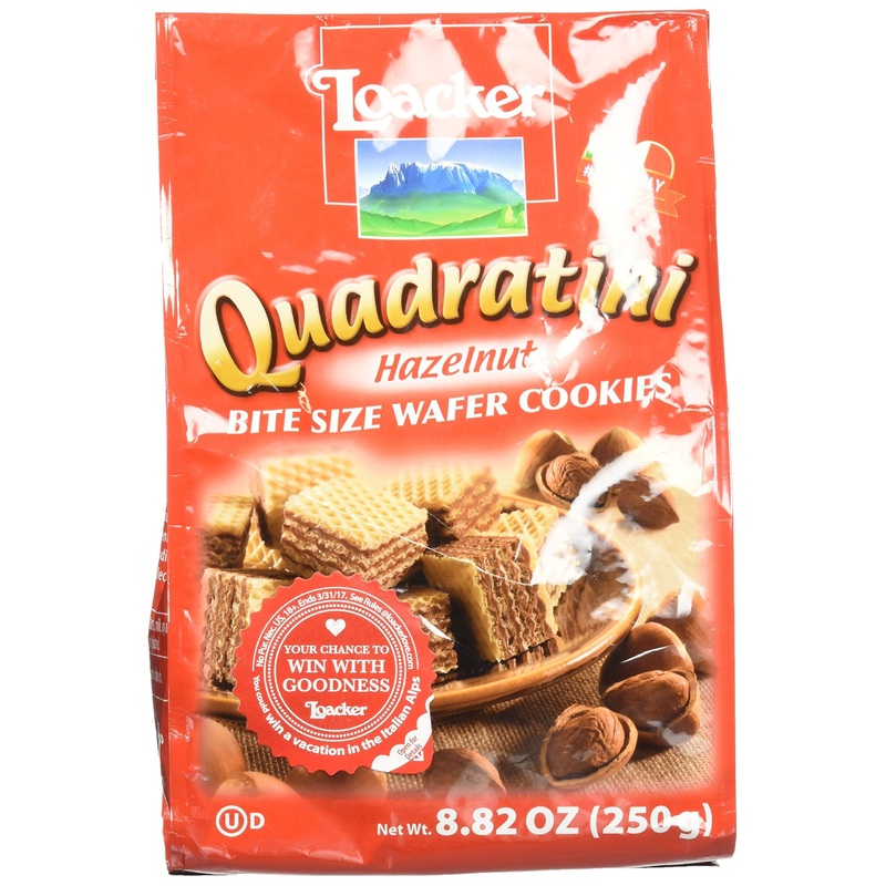 Loacker Quadratini Hazelnut Wafer Cookies, 8.82 Ounce