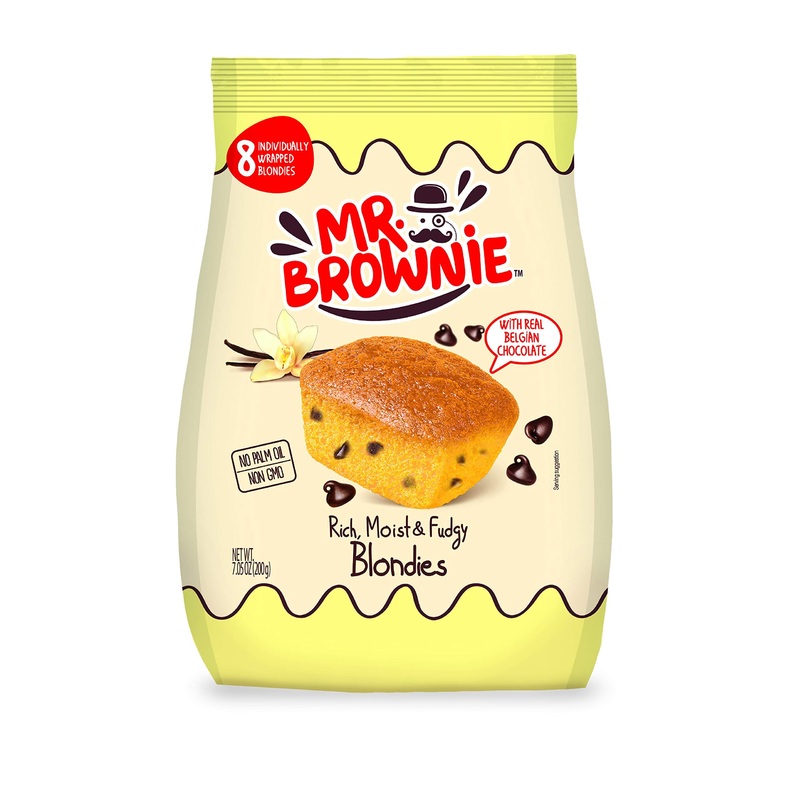 Mr. Brownie Blondies | 8 Individually Wrapped Blondie Bites | Snack Packs For Kids & Adults | Real Belgian Chocolate