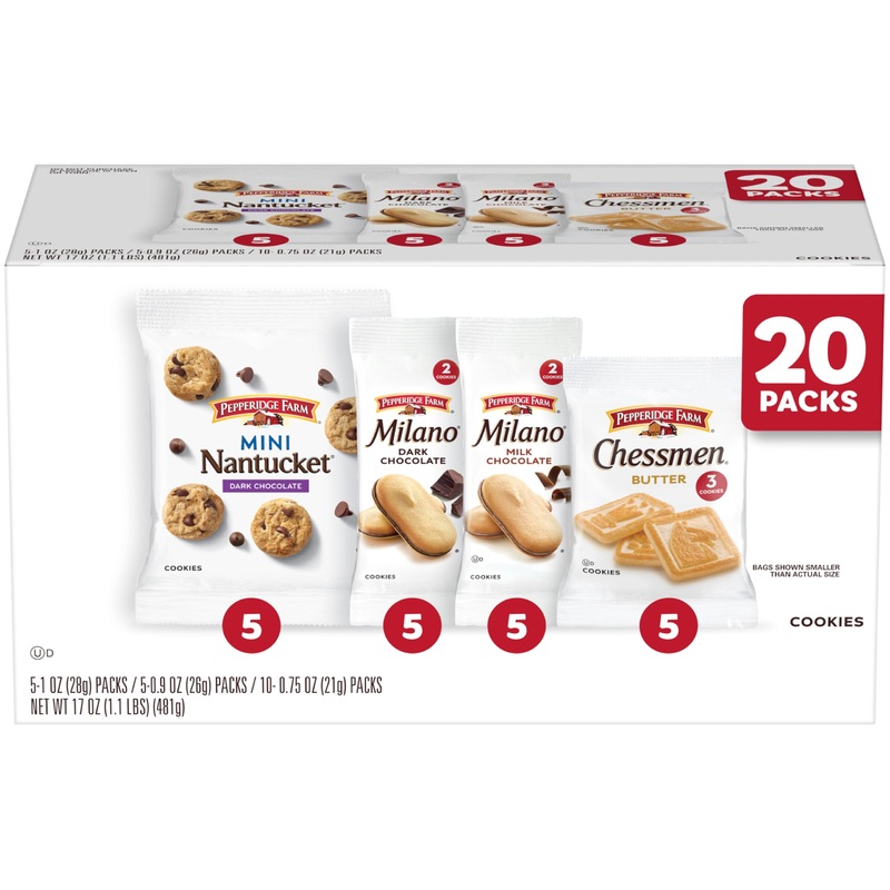 Pepperidge Farm Cookies Variety Pack, Snack Packs, 20 Pk