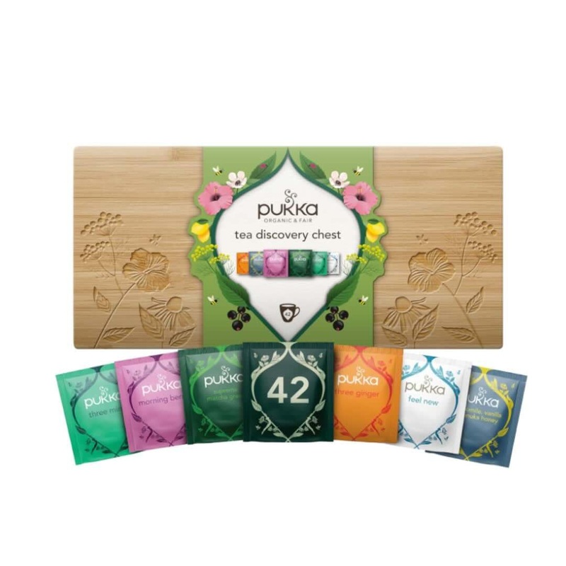 Pukka Herbal Tea Discovery Chest, Exquisite Selection Of Organic Infusion Teas In A Bamboo Box, Ideal Gift With Assorted Herbal