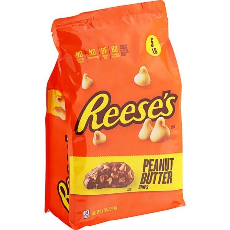 Reeses Peanut Butter Flavored Baking Chips 5 Pound Bag Of 1