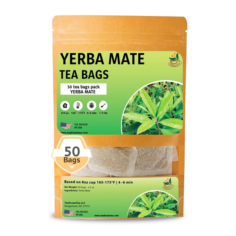 Yerba Mate Tea - Green Cut & Sifted - Unsmoked Energy Boost - 50 Tea Bags - Packed With Nutrients - Your Perfect Coffee Replacem
