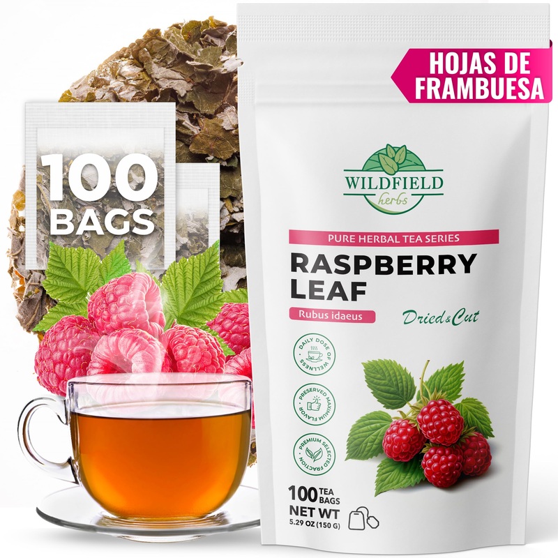 100 Bags Raspberry Leaf Tea Rasberry Leaf Herbs (Rubus Idaeus Folium) - 100 Count 1.5G Bags Rasberry Leave Tea Hojas De Frambues