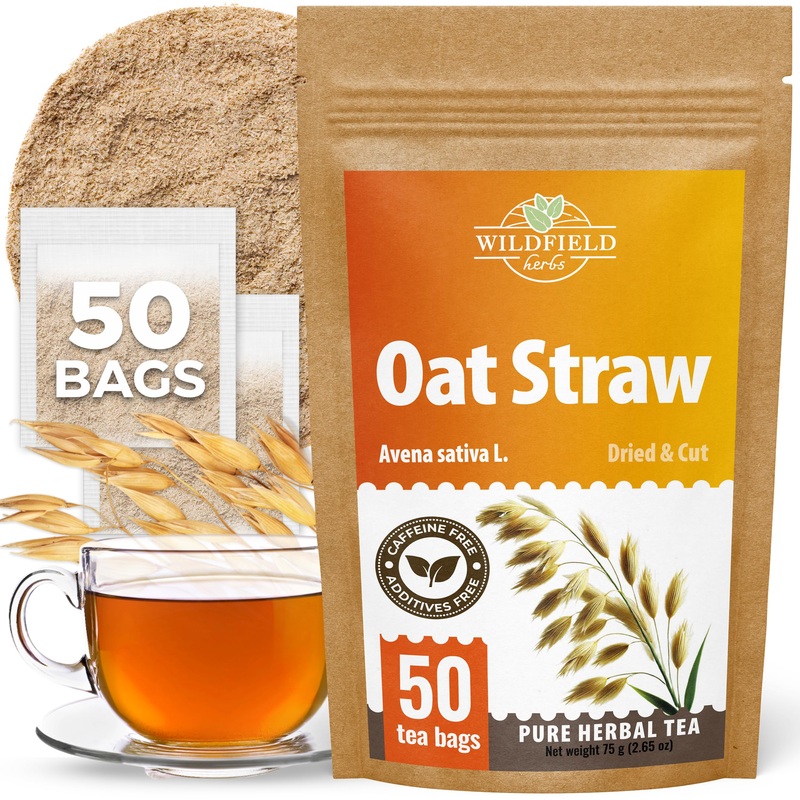 50 Bags Oatstraw Tea Oat Straw Herb Tea (Avena Sativa L.) - 50 Count 1.5G Bags Oat Straw Loose Leaf Herb Hierba De Paja De Avena