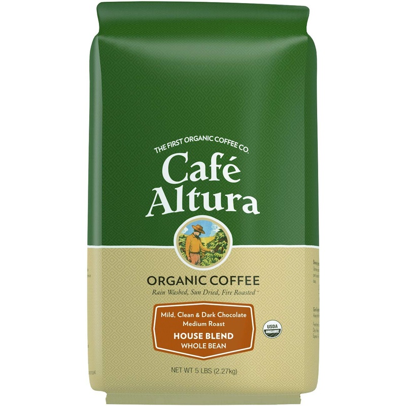 Cafe Altura Whole Bean Organic Coffee, House Blend (Packaging May Vary)