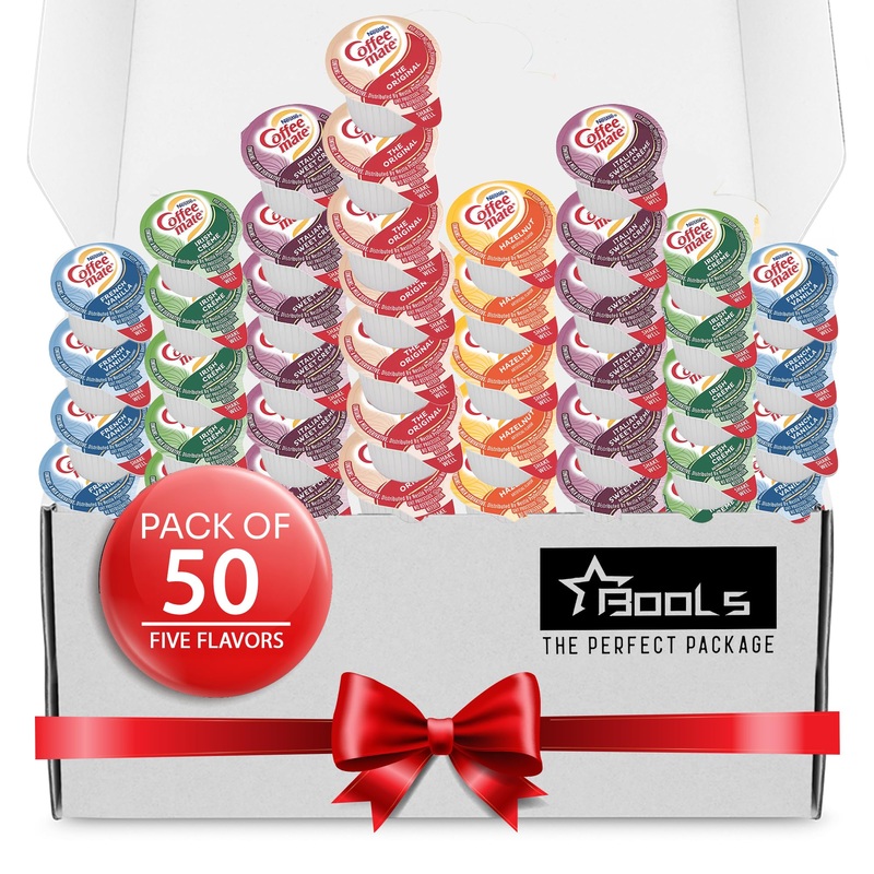 Coffee Creamer Singles Variety Pack, Original & Hazelnut, French Vanilla, Italian Sweet Creme, Irish Creme. 5 Flavor Assortment