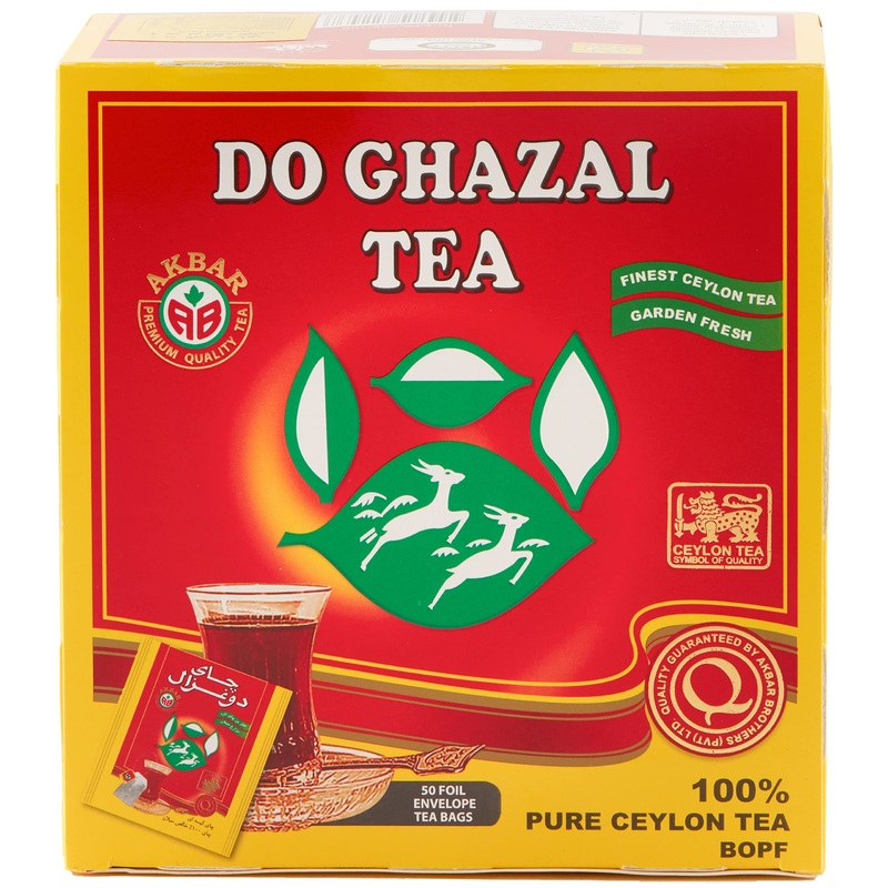 Do Ghazal Super Ceylon Black Tea Bags - 50 X 2G Teabags Individually Wrapped
