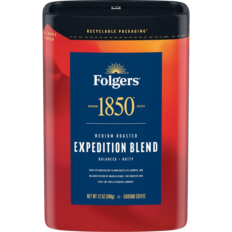 Folgers 1850 Expedition Blend Medium Roast Ground Coffee, 12 Ounce (Pack Of 6)