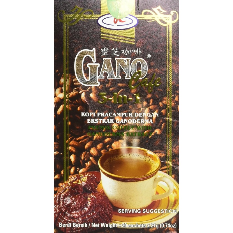 Gano Coffee 3In1 Pack Of 2 Dark Roast Whole Bean Coffee (2 Boxes 40 Sac)
