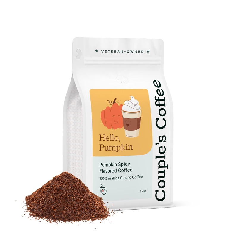 Hello Pumpkin | Pumpkin Spice Flavored Coffee | Ground Coffee | Smoothe Medium Roasted Coffee Blend | Made With 100% Arabica Bea