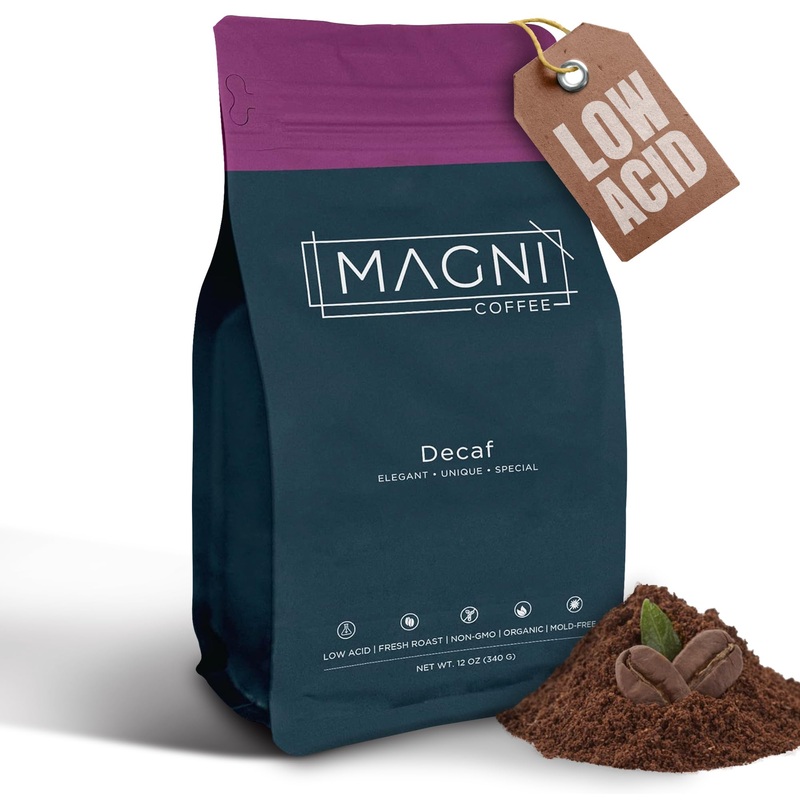 Magni Coffee - Ground - Decaf - Low Acid - Single Origin Usda Organic Non-Gmo Beans Third Party Tested For Mycotoxins & Pesticid