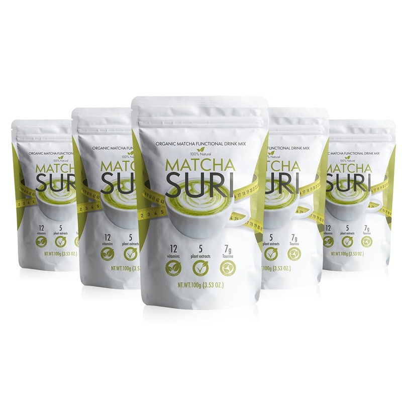 Matcha Suri | Matcha Green Tea Drink Mix | 3.53 Oz | 5 Pack, 3.54 Ounce (Pack Of 1)