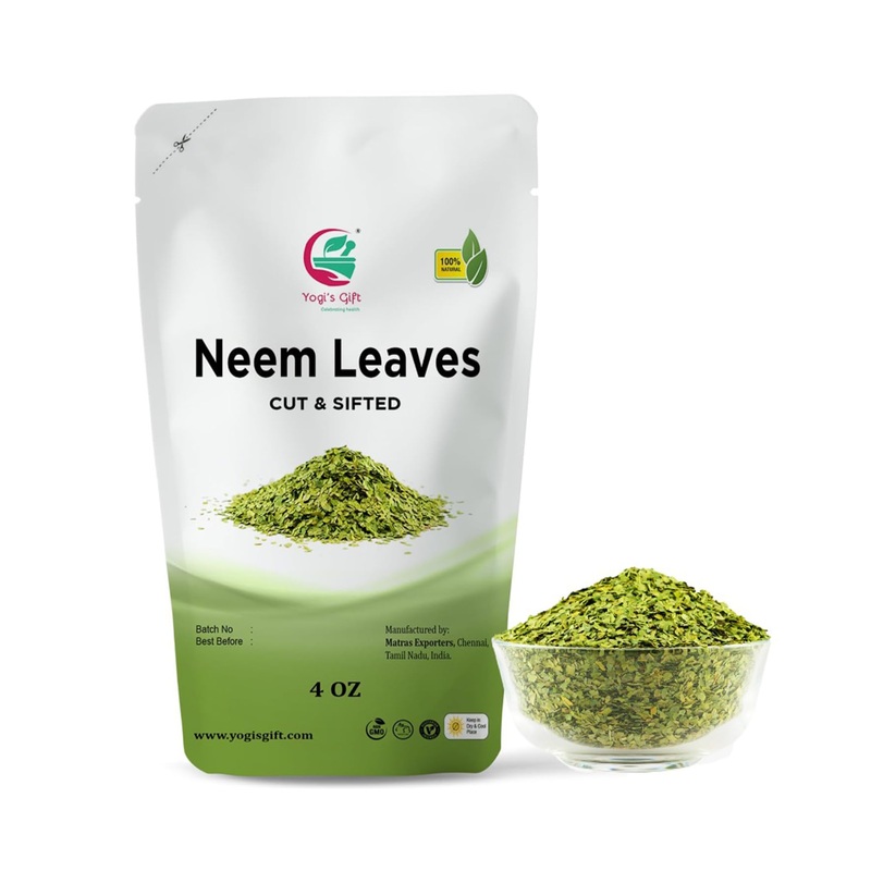 Neem Leaf Tea 4 oz | 100% Natural Detox, Cut & Sifted Azadirachta Indica | Non-GMO, Ethically Sourced | Yogi's Gift