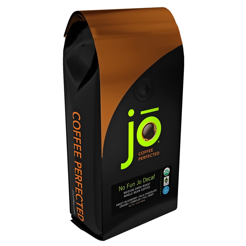 No Fun Jo Decaf: 10 Oz, Organic Decaf Coffee, Swiss Water Process, Fair Trade Certified, Medium Dark Roast, Whole Bean Arabica C
