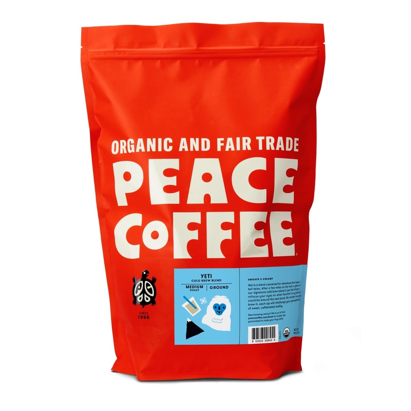 Peace Coffee Yeti Cold Brew Blend | 5 Lb Medium Roast Course Grind| Organic Fair Trade | Smooth, Rich Flavor | Shade Grown, Fres