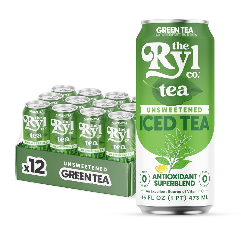 Ryl Unsweetened Green Iced Tea - Antioxidant Superblend, No Artificial Ingredients, Zero Sugar, Zero Calorie, Low Carb, Non-Gmo,