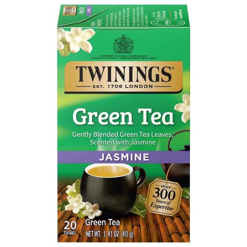 Twinings Green Tea With Jasmine Individually Wrapped Bags, 20 Count (Pack Of 1), Fragrant Floral Scent, Caffeinated, Enjoy Hot O