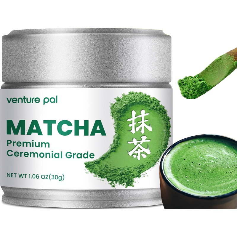 Venture Pal Ceremonial Grade Matcha Powder, Premium First Harvest Green Tea Powder - 100% Pure Matcha Tea, Vegan, Gluten-Free, S