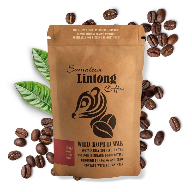 Wild Kopi Luwak, The Worlds Most Exclusive Coffee, Sustainably Sourced From Sumatra, Indonesia (100Gr / 3.5Oz)