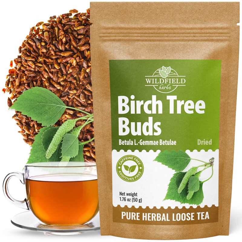 1.8 Oz. Birch Dried Birch Tree Buds Herbal Tea (Betulae Gemmae) - 50G Betula Pendula Roth Herb Tea Te De Abedul